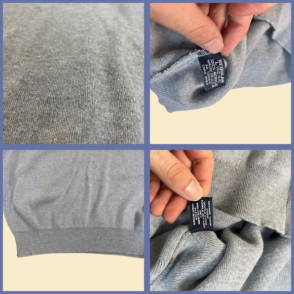 Vintage 80s/90s Jantzen vest, size L grey 1980s v-neck knit sleeveless pullover - Picture 4 of 8